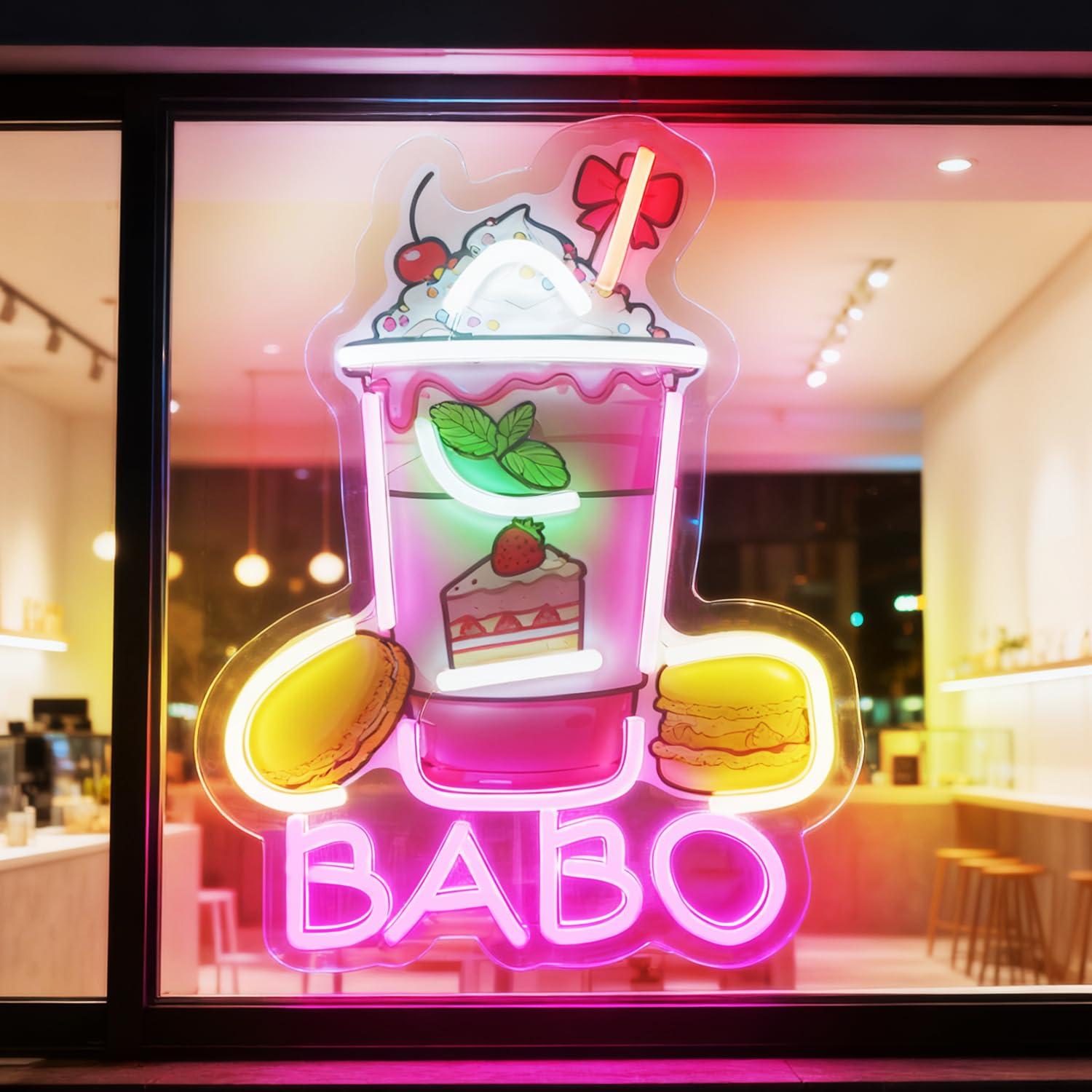 Coffee Tea Neon Sign - لافتات نيون مضيئة لمشروبات البوبا، مناسبة