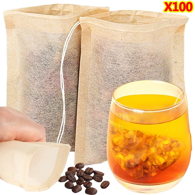 Coffee Tea And Leaf - 100 قطعة أكياس الشاي مع فلتر