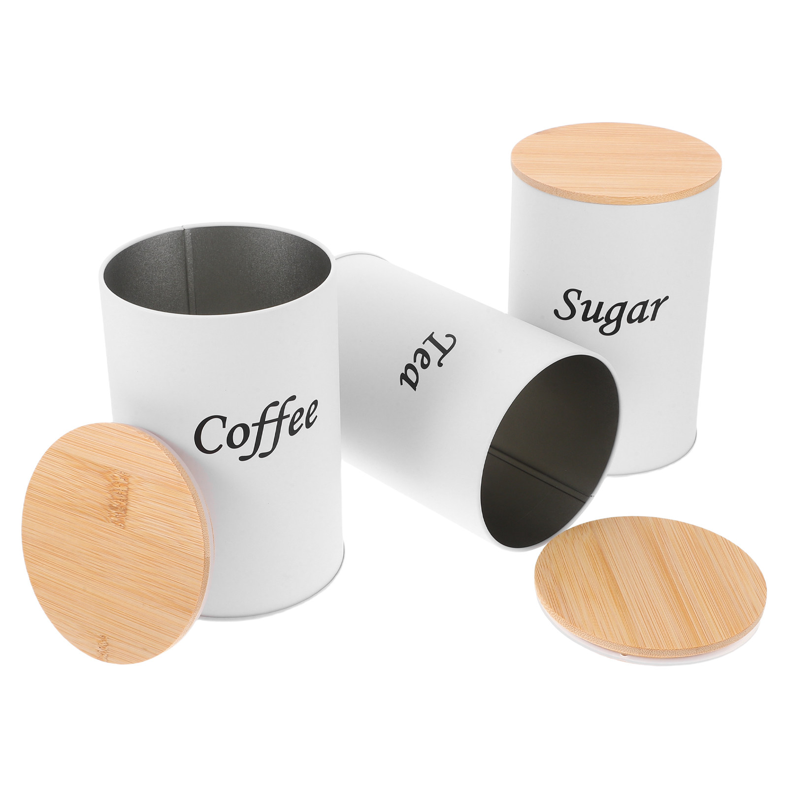 Coffee Tea And Sugar Canisters - 3 قطع علب تخزين محكمة الإغلاق