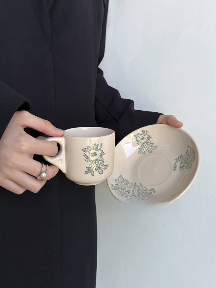 Coffee Tea And Leaf - كوب قهوة سيراميك بتصميم أوراق الربيع