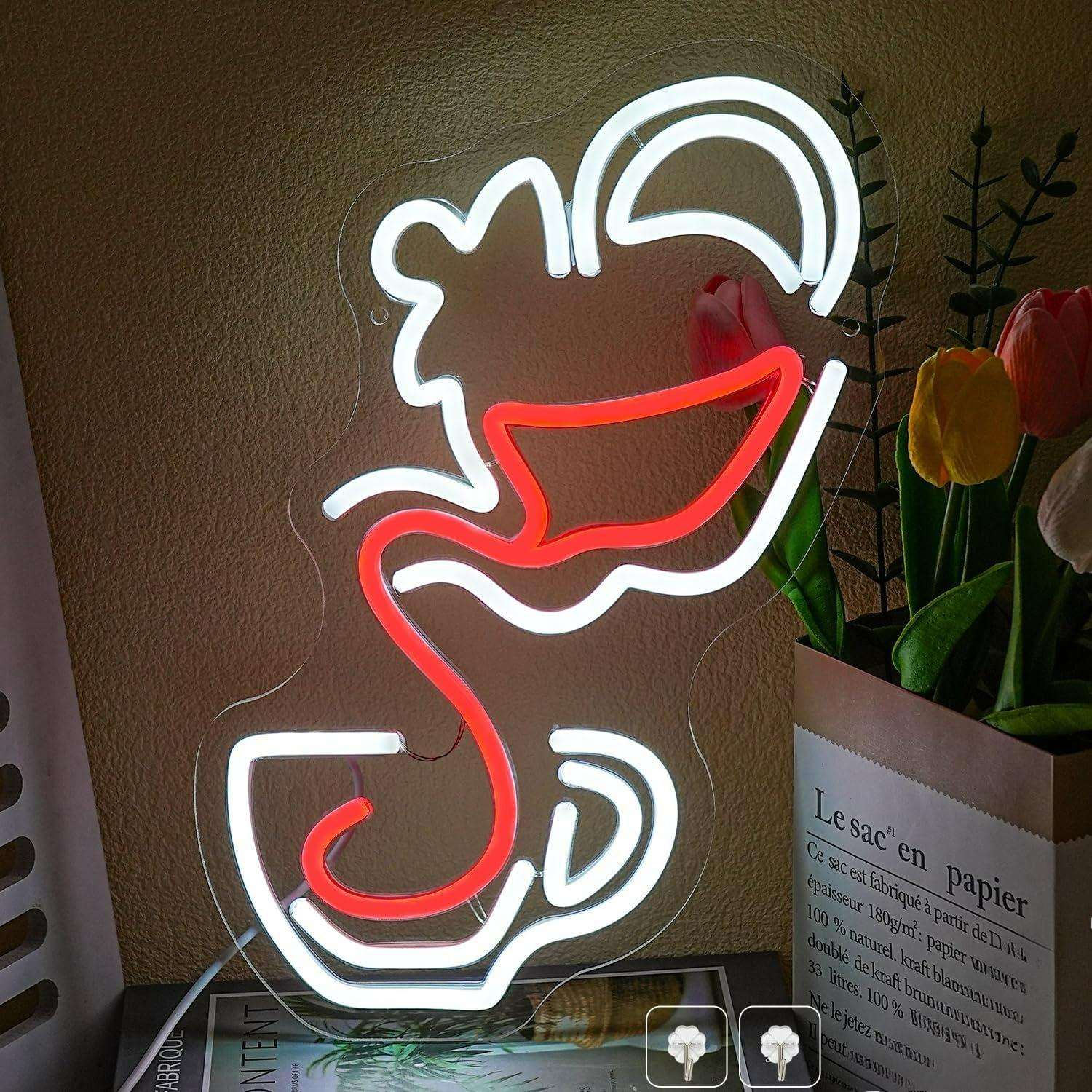 Coffee Tea Neon Sign - لافتة نيون لصب الشاي، إضاءة LED