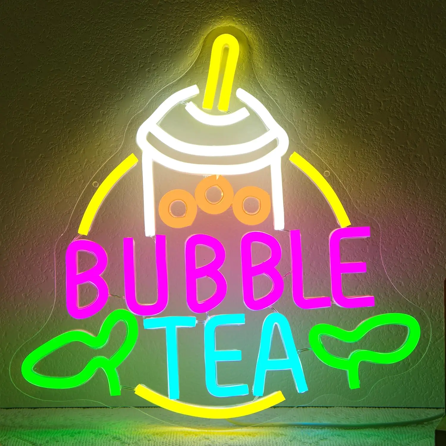 Coffee Tea Neon Sign - لافتة نيون لشاي الفقاعات تعمل بمنفذ
