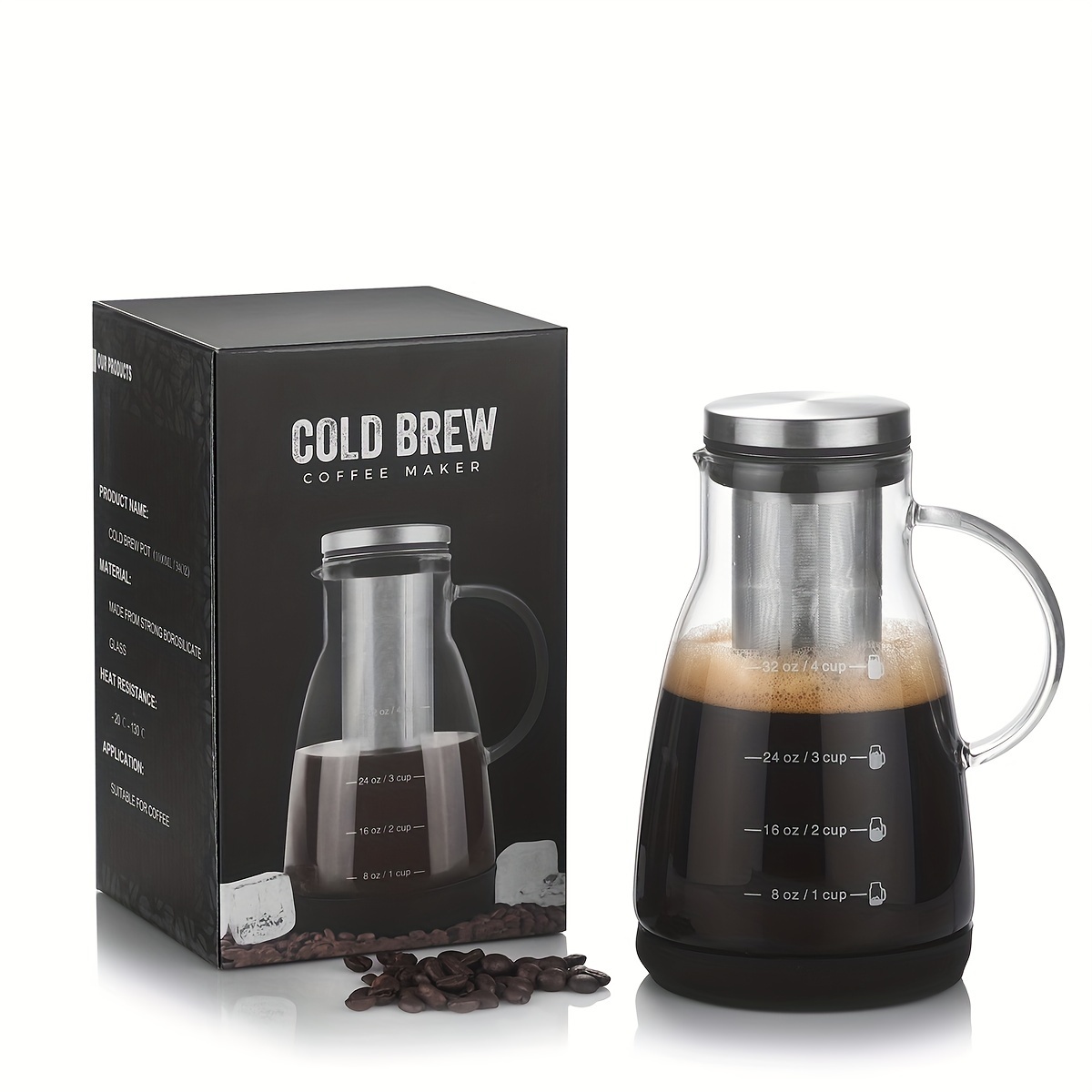 Coffee Tea Jug - إبريق زجاجي كلاسيكي سعة 24 أونصة
