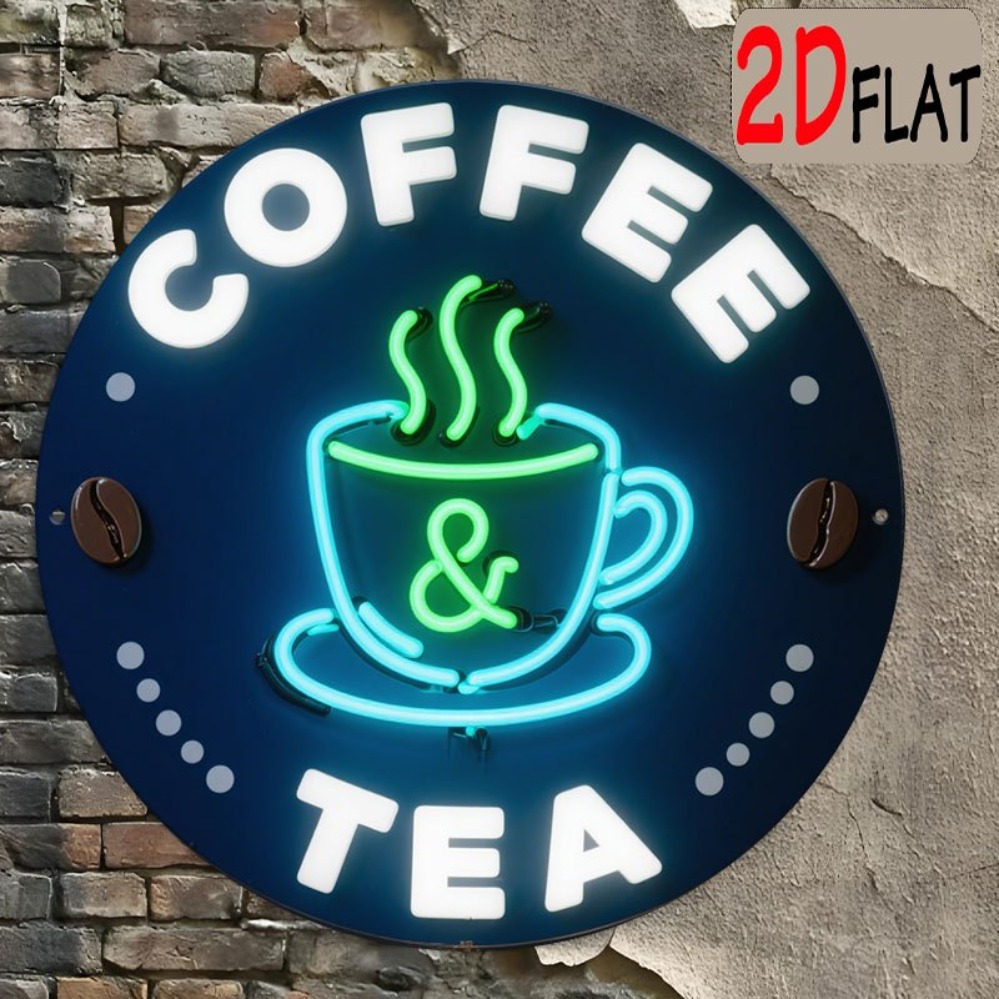 لافتة معدنية دائرية بتصميم الق - مراجعة Coffee Tea Neon Sign وسعره
