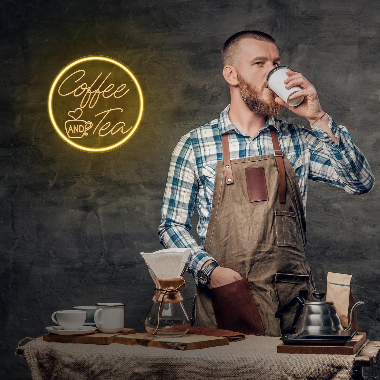 لافتة نيون للقهوة والشاي مع إض - مراجعة Coffee Tea Neon Sign وسعره