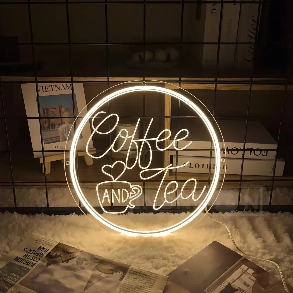 لافتة نيون LED للقهوة تعمل بال - مراجعة Coffee Tea Neon Sign وسعره