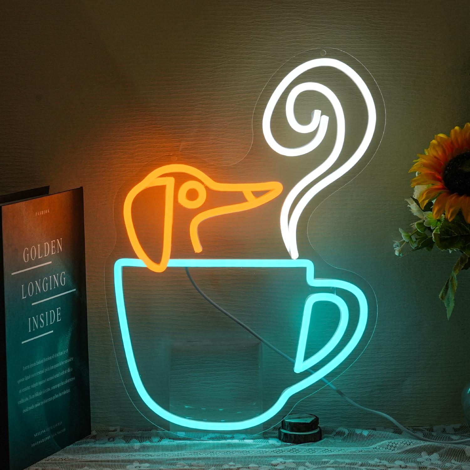 لافتة نيون على شكل كوب قهوة دا - مراجعة Coffee Tea Neon Sign وسعره