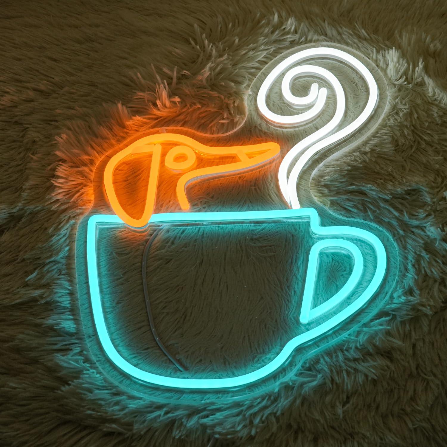 لافتة نيون على شكل كوب قهوة دا - مراجعة Coffee Tea Neon Sign وسعره