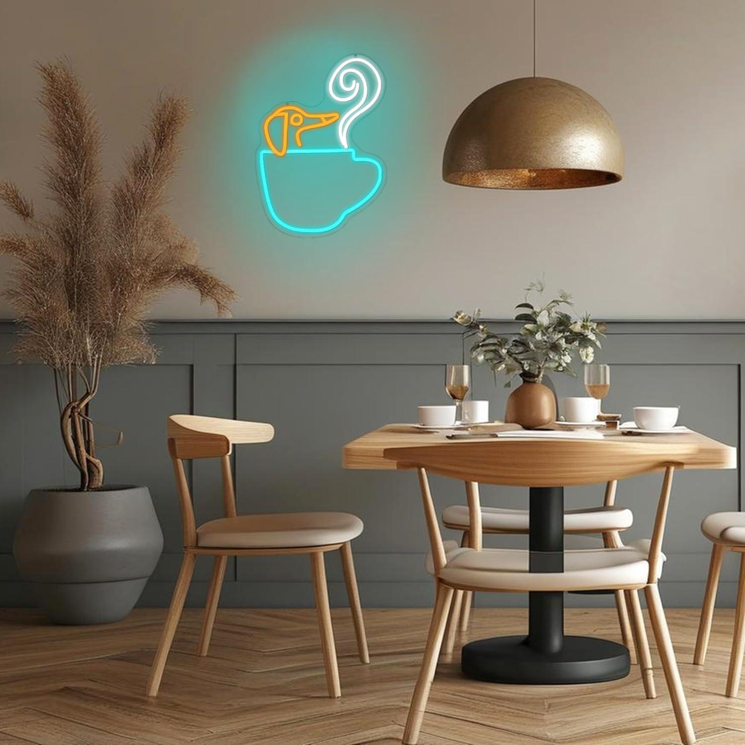 لافتة نيون على شكل كوب قهوة دا - مراجعة Coffee Tea Neon Sign وسعره