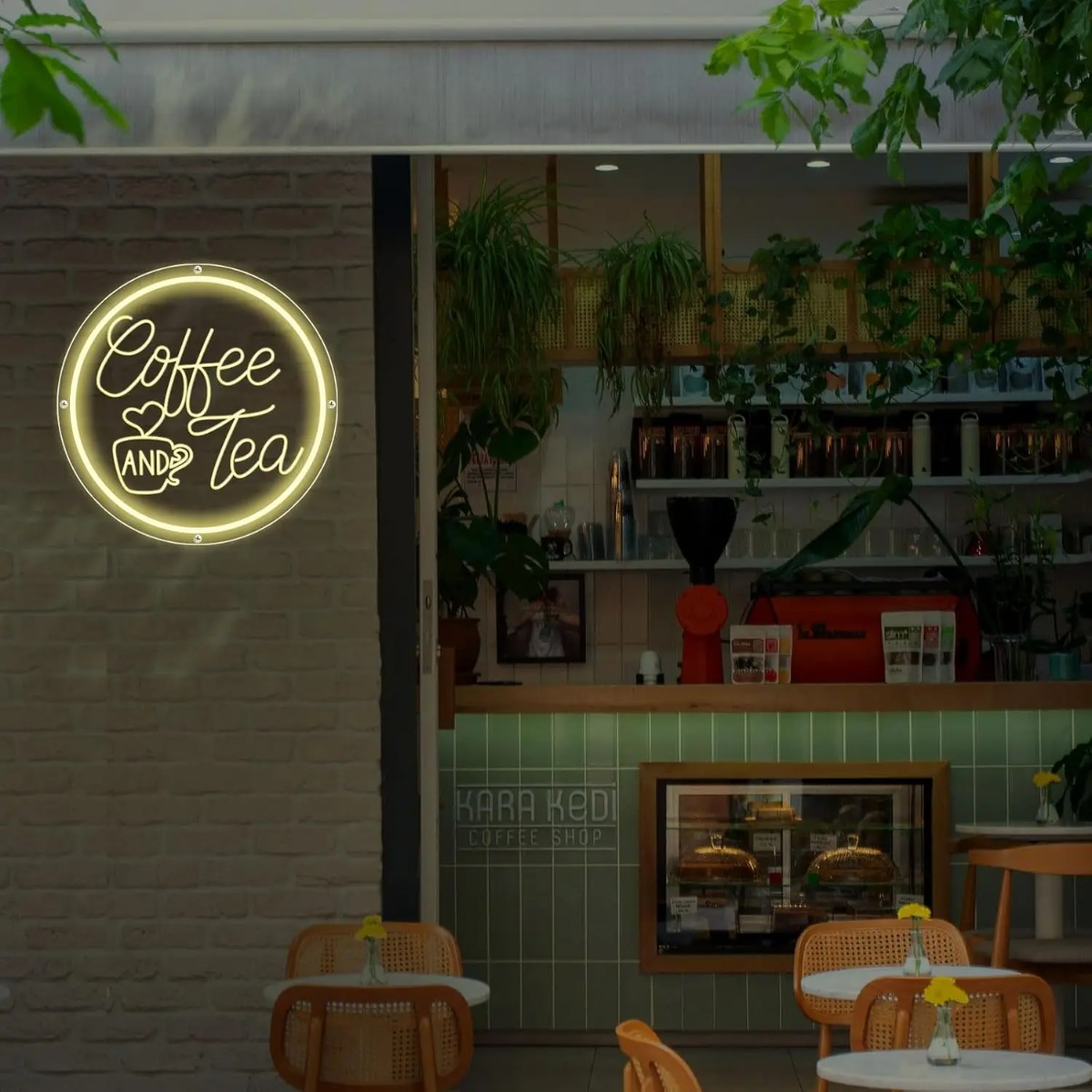 لافتة نيون للقهوة والشاي، لافت - مراجعة Coffee Tea Neon Sign وسعره