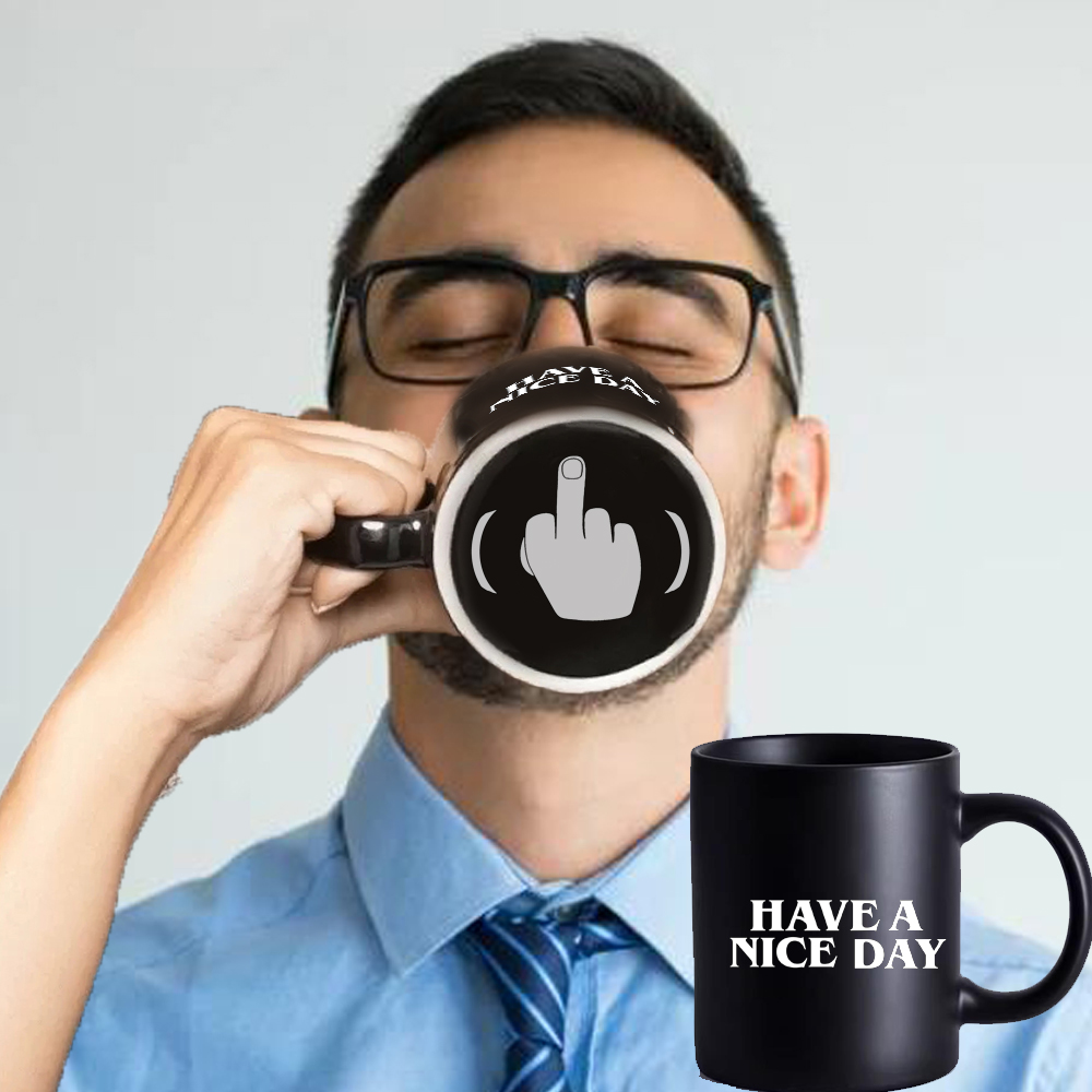 كوب مضحك من السيراميك الأسود ب - مراجعة Coffee Tea And Company وسعره