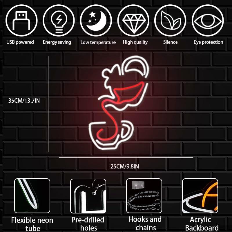 لافتة نيون لصب الشاي، إضاءة LE - مراجعة Coffee Tea Neon Sign وسعره