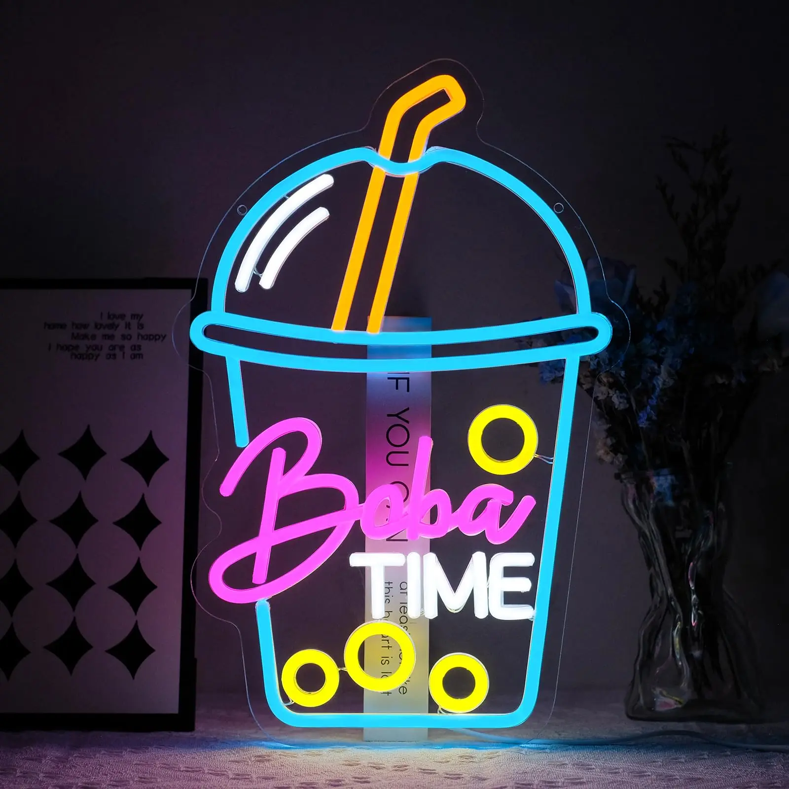 بوبا تايم النيون لتزيين الحائط - مراجعة Coffee Tea Neon Sign وسعره