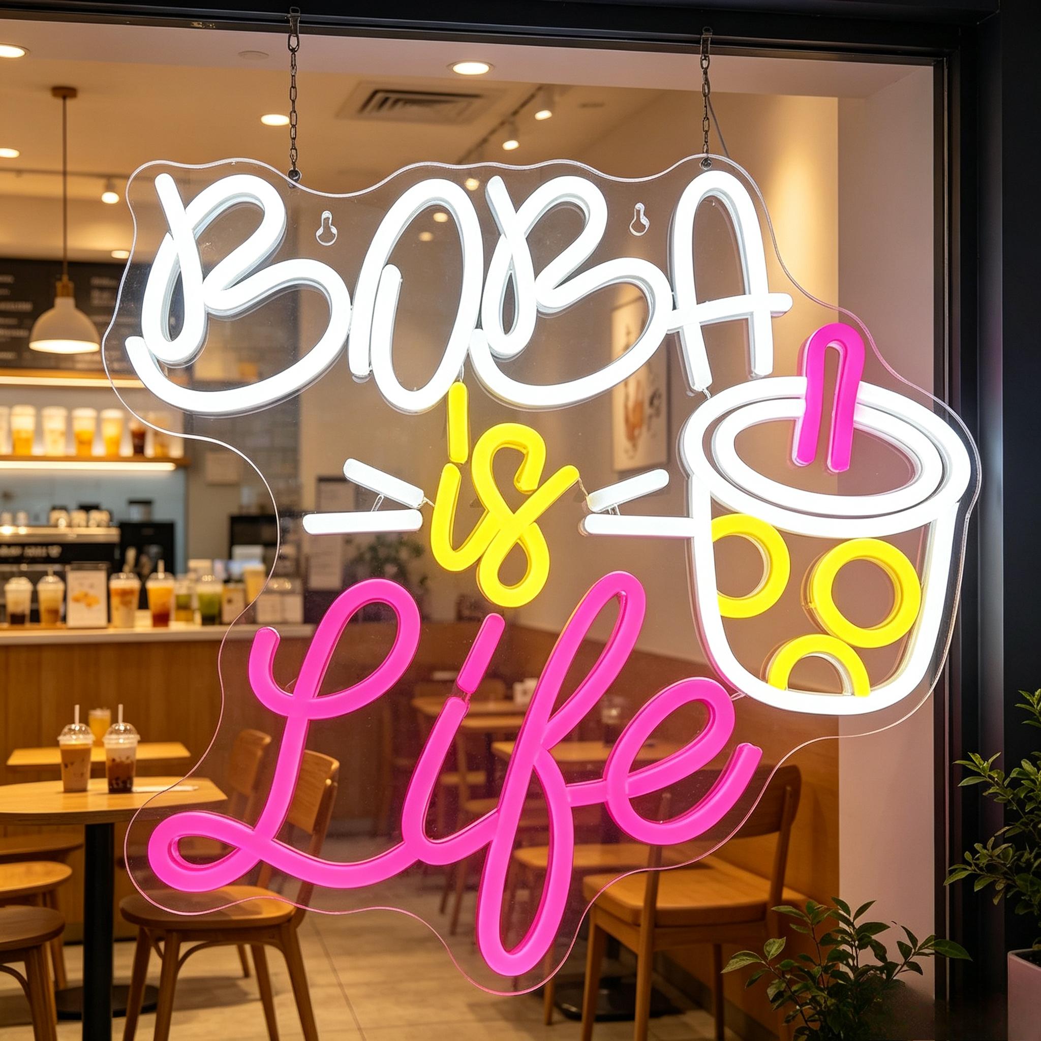 لافتة نيون لشاي الفقاعات بإضاء - مراجعة Coffee Tea Neon Sign وسعره
