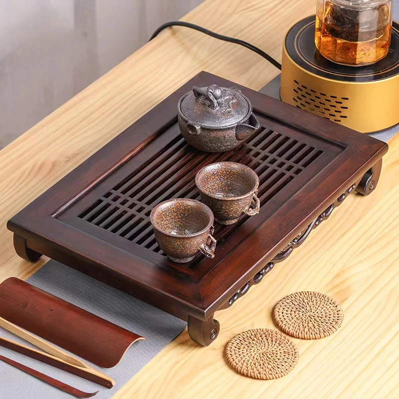 صينية شاي خيزران طبيعية صينية  - مراجعة Bamboo Tea Tray وسعره