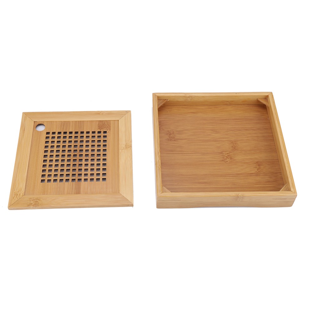 صينية شاي كونغ فو بتصميم مربع، - مراجعة Bamboo Tea Tray وسعره