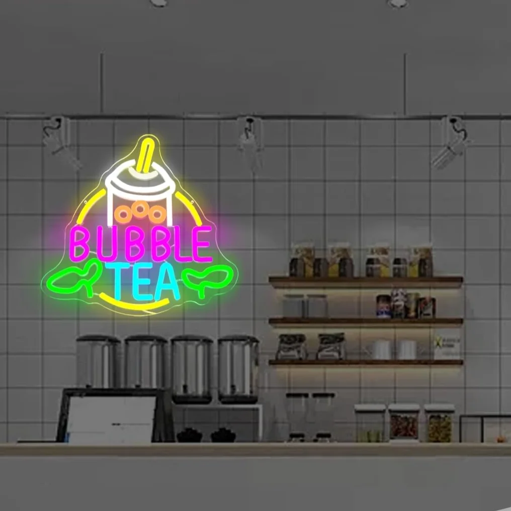لافتة نيون لشاي الفقاعات تعمل  - مراجعة Coffee Tea Neon Sign وسعره