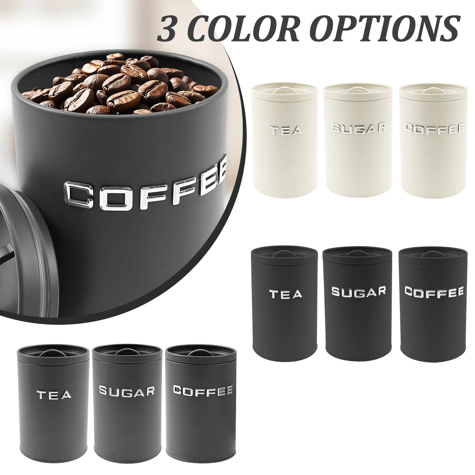 3 قطعة علبة الشاي والقهوة والس - مراجعة Coffee Tea And Sugar Canisters وسعره