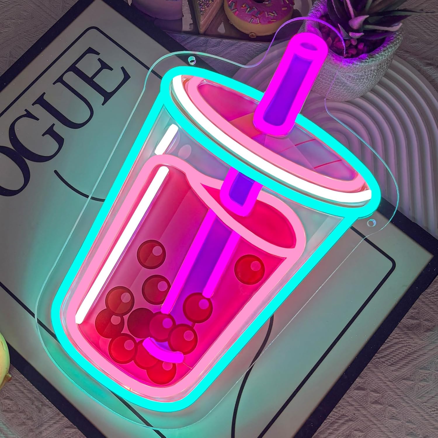 لافتة نيون لشاي الفقاعات تعمل  - مراجعة Coffee Tea Neon Sign وسعره